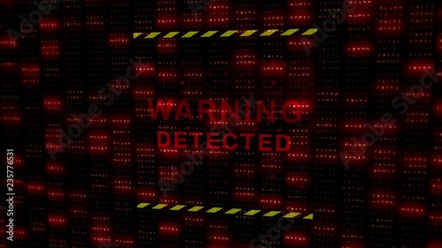 Warning Virus Detected over Animated Data Loop 7
