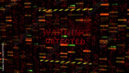 Warning Virus Detected over Animated Data Loop 9