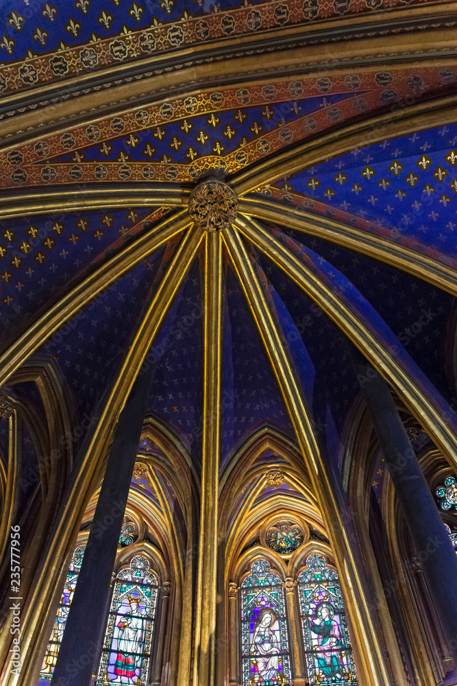 The interior of Sainte-Chapelle.