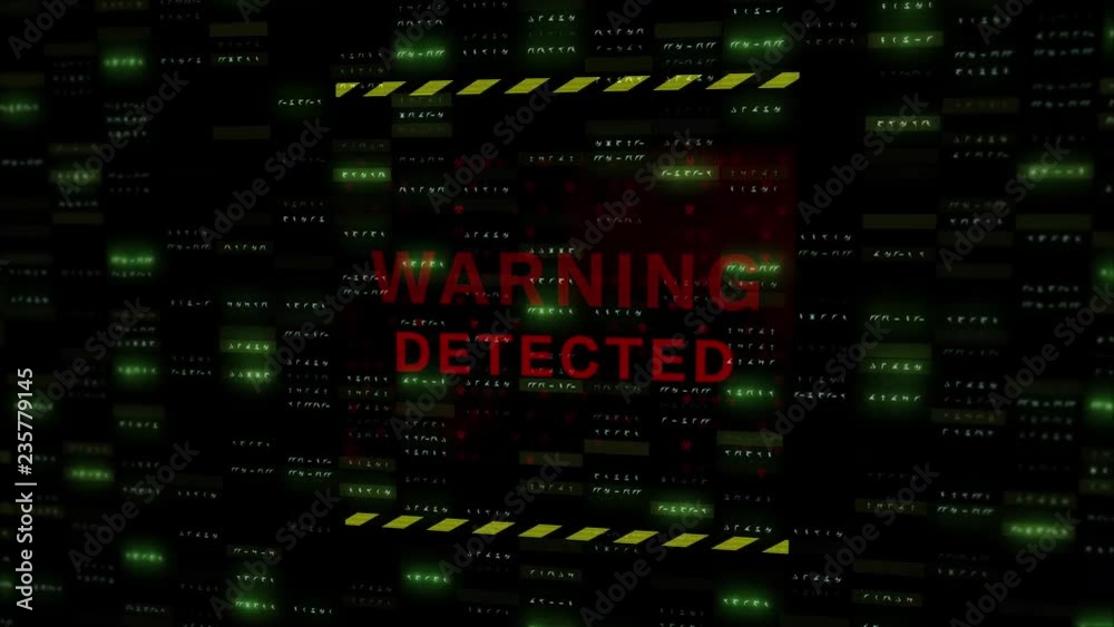 Warning Virus Detected over Animated Data Loop 4 Warning Virus Detected over Animated Data Loop 4