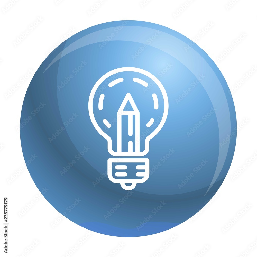 Pencil bulb icon. Outline pencil bulb vector icon for web design isolated on white background Pencil bulb icon. Outline pencil bulb vector icon for web design isolated on white background