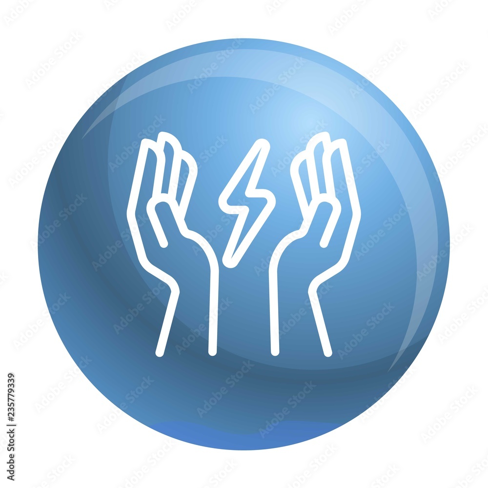 Hand keep energy icon. Outline hand keep energy vector icon for web design isolated on white background Hand keep energy icon. Outline hand keep energy vector icon for web design isolated on white background