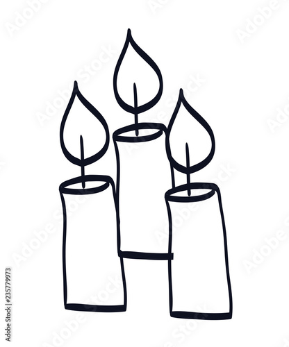 candles church isolated icons