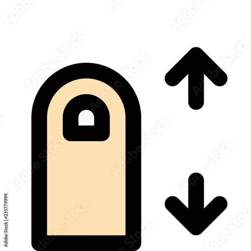 Swipe up or down