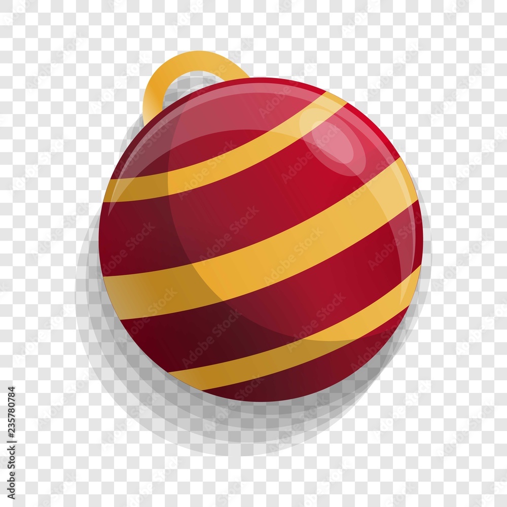 Xmas tree red ball icon. Cartoon of xmas tree red ball vector icon for web design  