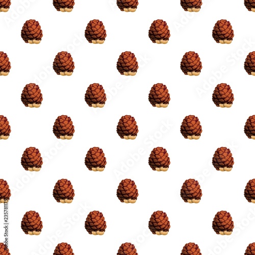 Tree pine nut pattern seamless vector repeat for any web design