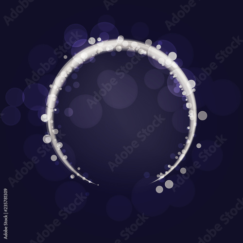 Circle drawn light. The blue and white colors