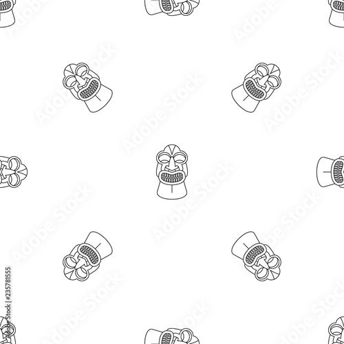 Tiki idol pattern seamless vector repeat geometric for any web design