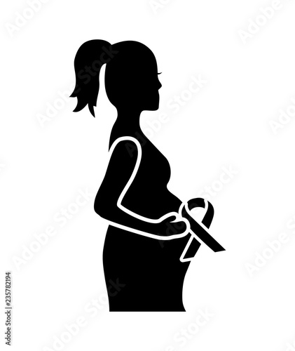 woman pregnancy silhouette icon