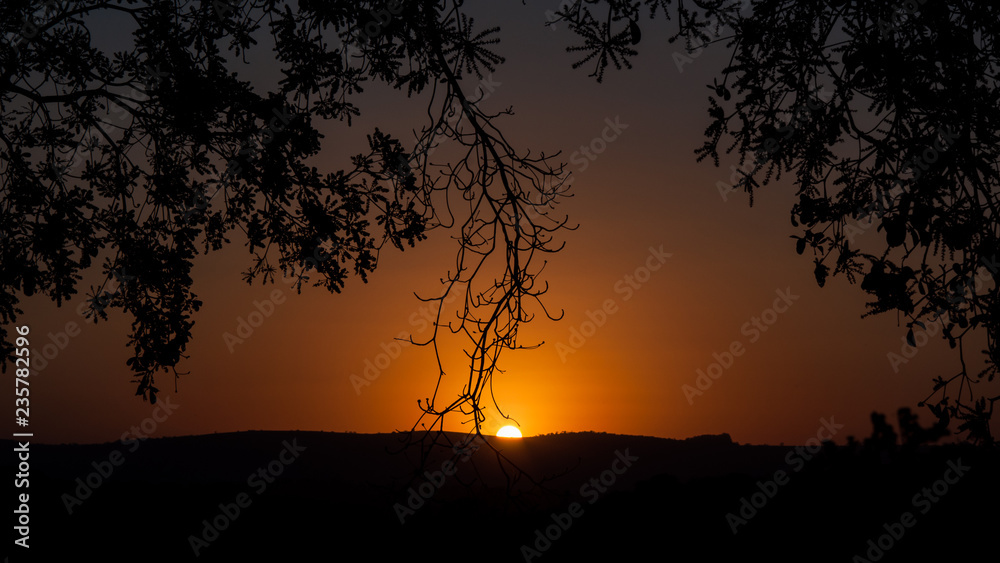 Sunset in the countryside 