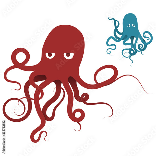 Two octopus forgiven. One of the sad, the other indifferent