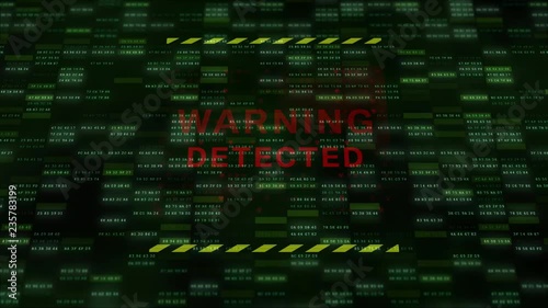Warning Virus Detected over Animated Data Loop 22