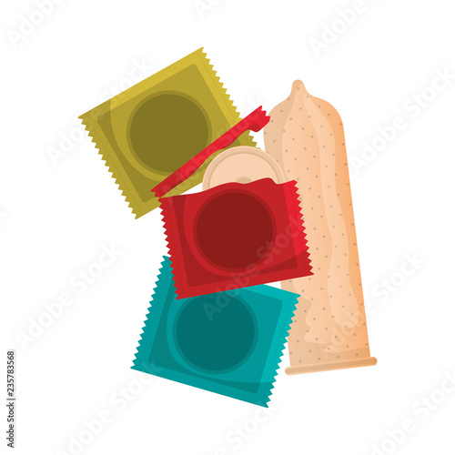 condoms protection isolated icons