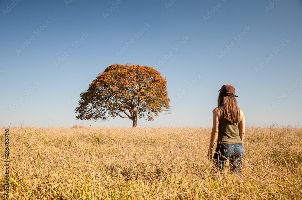 woman in field