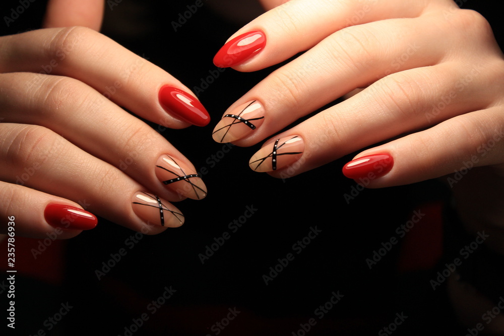 beautiful red manicure
