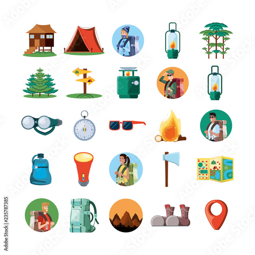 set icons of camping zone