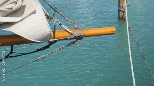 Detail of bow of antique, wooden Schooner. Key West, Florida. photo