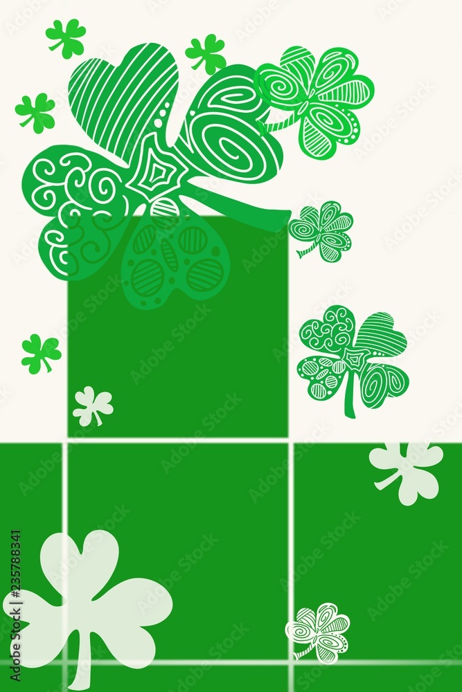 St Patrick's day Grid sales, flyer, notice, decorative page, design background