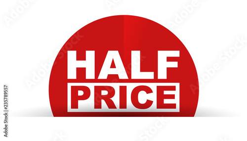 red vector banner half price