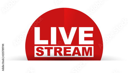 red vector banner live stream