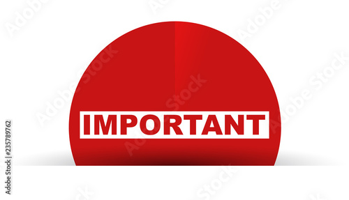 red vector banner important