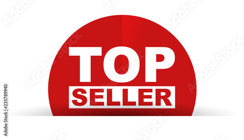 red vector banner top seller