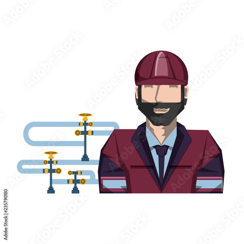 pipeline petroleum with worker character