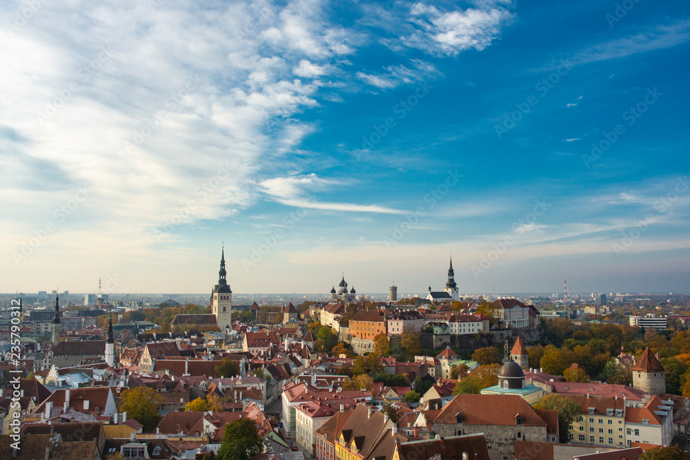 Fototapeta premium Tallinn Cityscape on a Bright Autumn Day - Tallinn, Estonia
