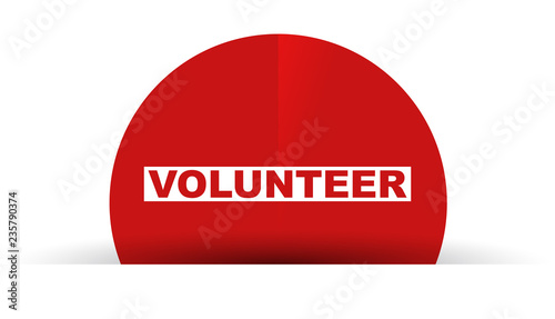 red vector banner volunteer