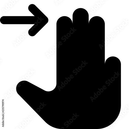 Three finger right swipe