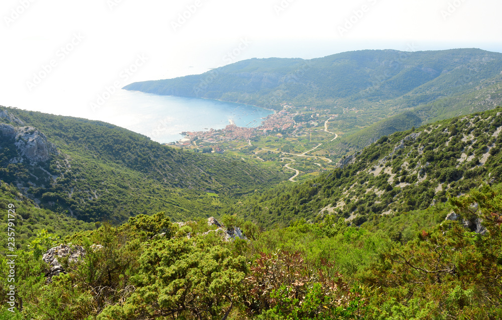 View of Valley and Komiža Town - Vis, Croatia