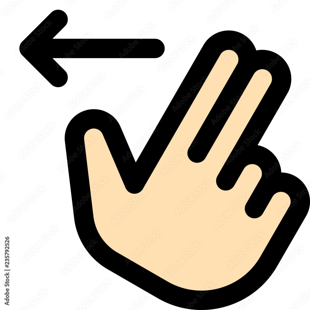 Left swipe with two fingers Left swipe with two fingers