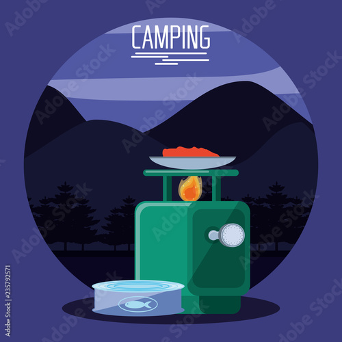 camping zone with oven querosene