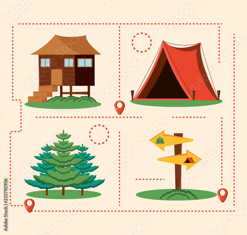 set icons of camping zone