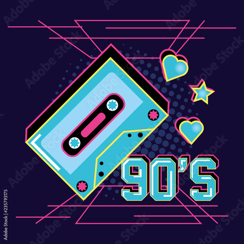 cassette tape of nineties and decoration