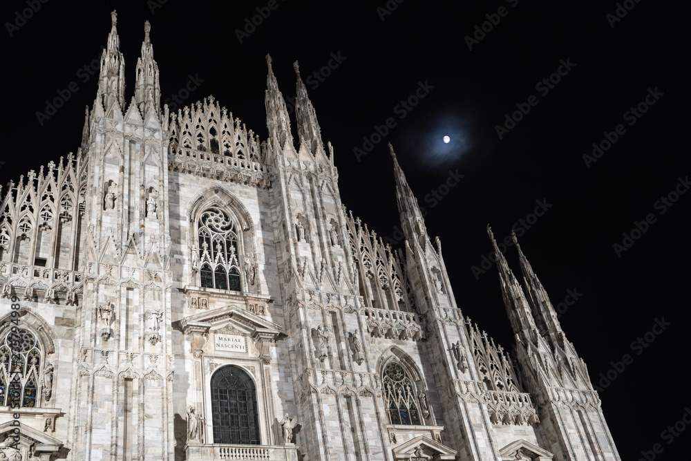 Milan Dome at night. Cathedral of the Blessed Virgin Mary.