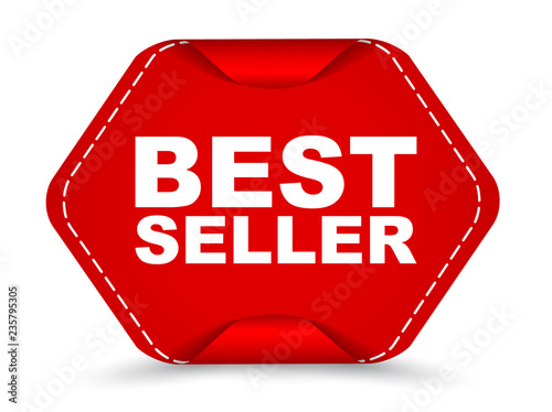 red vector banner best seller