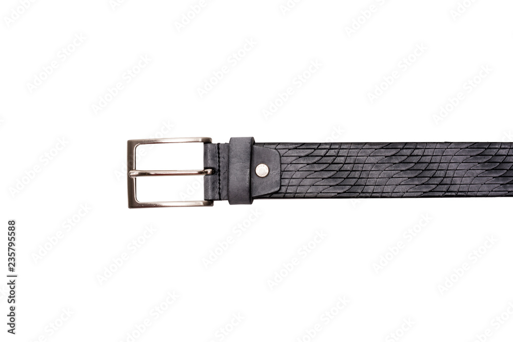 black leather belt isolated on white background black leather belt isolated on white background