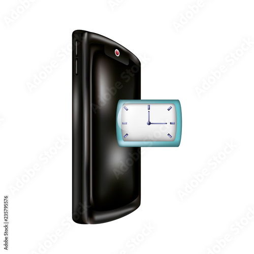 smartphone with clock time