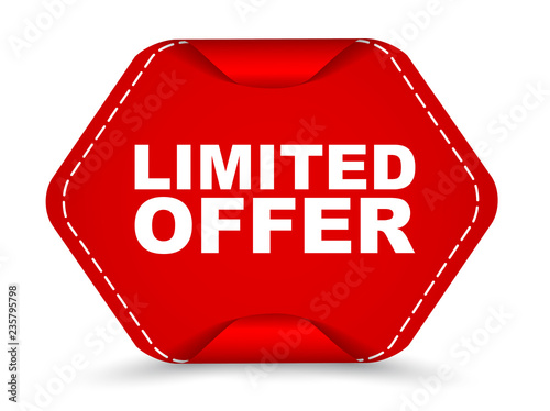 red vector banner limited offer
