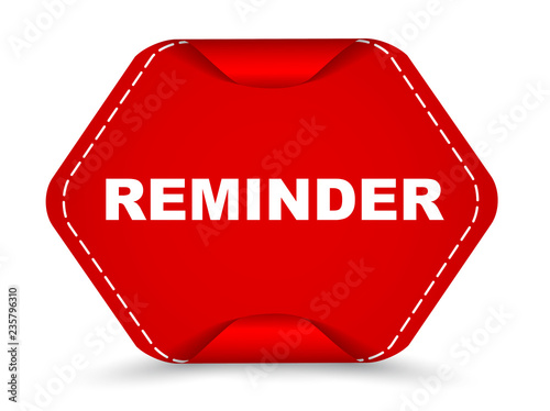 red vector banner reminder