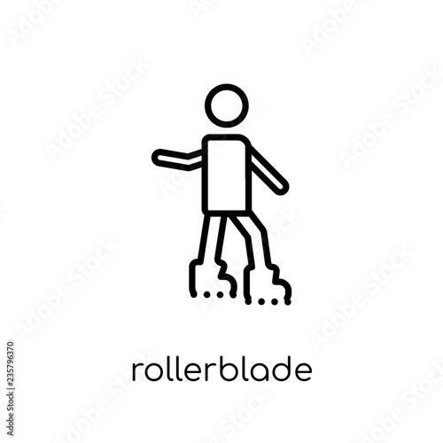 Rollerblade icon. Trendy modern flat linear vector Rollerblade icon on white background from thin line Activity and Hobbies collection