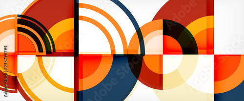 Circle abstract background, bright colorful round geometric shapes