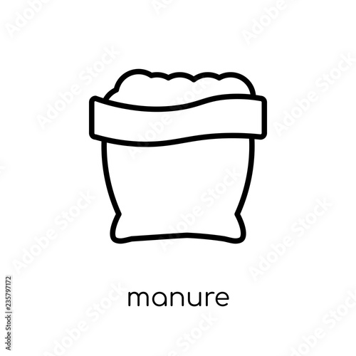 manure icon. Trendy modern flat linear vector manure icon on white background from thin line Agriculture, Farming and Gardening collection, outline vector illustration