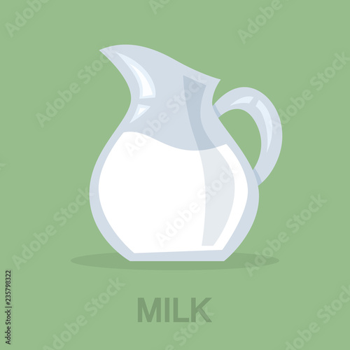 Milk in a glass jar. Dairy organic product