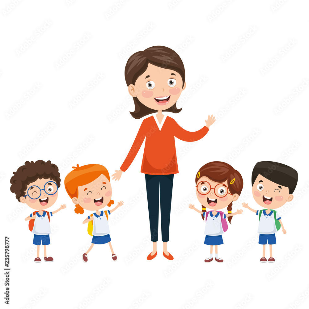 Vector Illustration Of Cartoon Students Vector Illustration Of Cartoon Students