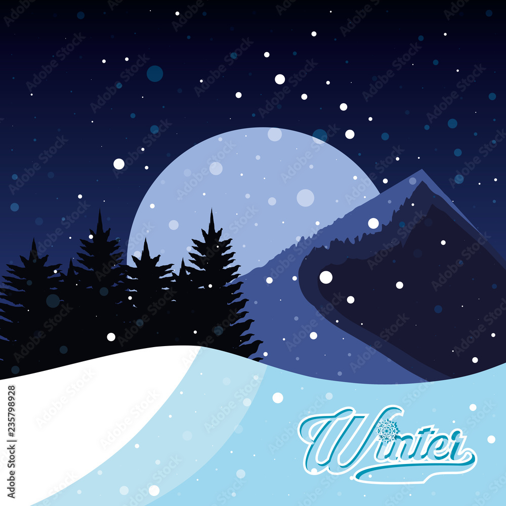 Fototapeta premium winter landscape scene christmas