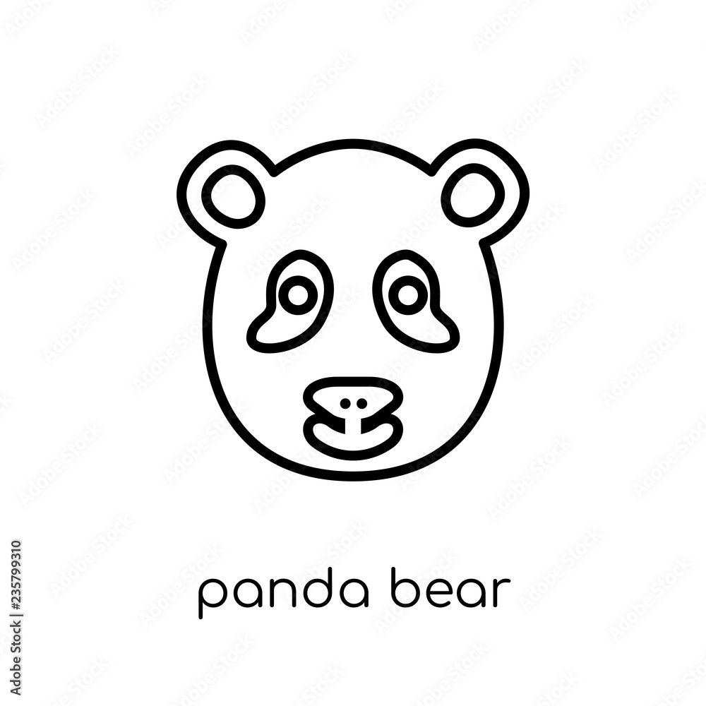 Panda bear icon. Trendy modern flat linear vector Panda bear icon on white background from thin line animals collection Panda bear icon. Trendy modern flat linear vector Panda bear icon on white background from thin line animals collection