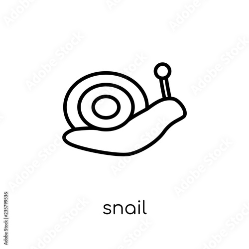 Snail icon. Trendy modern flat linear vector Snail icon on white background from thin line animals collection