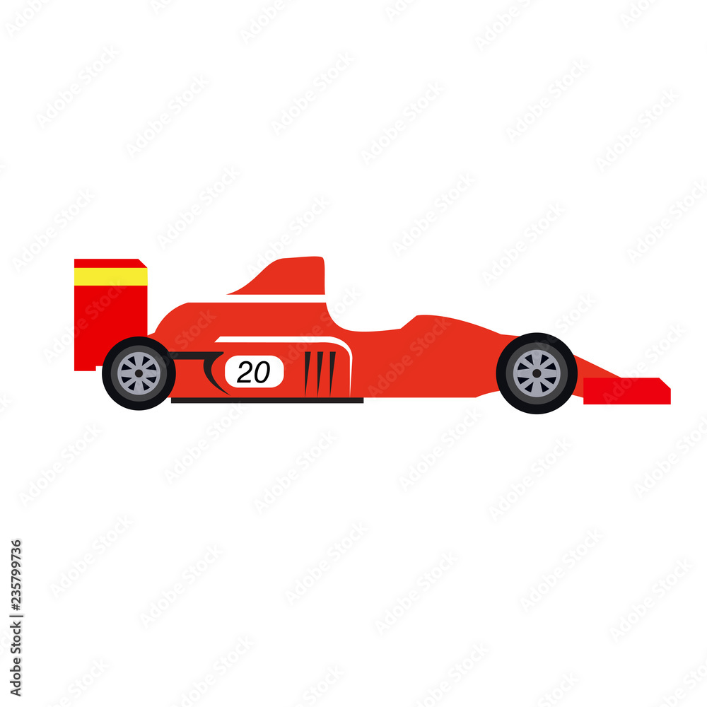 Side view of a racing car. Vector illustration design Side view of a racing car. Vector illustration design